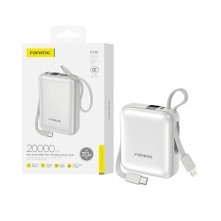 Power Bank Foneng PX116 com 2-em-1 Outputs Lightning+Type-C 20000mAh Dourado Claro Power Bank Foneng PX116 com 2-em-1 Outputs Lightning+Type-C 20000mAh Dourado Claro